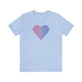 Bisexual Heart Lines T-Shirt: Pride Gradient Tee